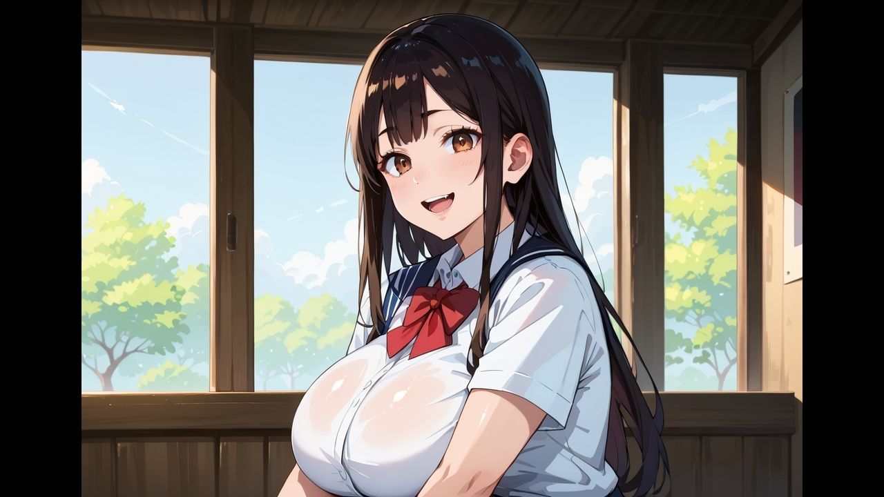 黒髪ロングの●Kがご奉仕してくる。【CG画像33枚】 画像1