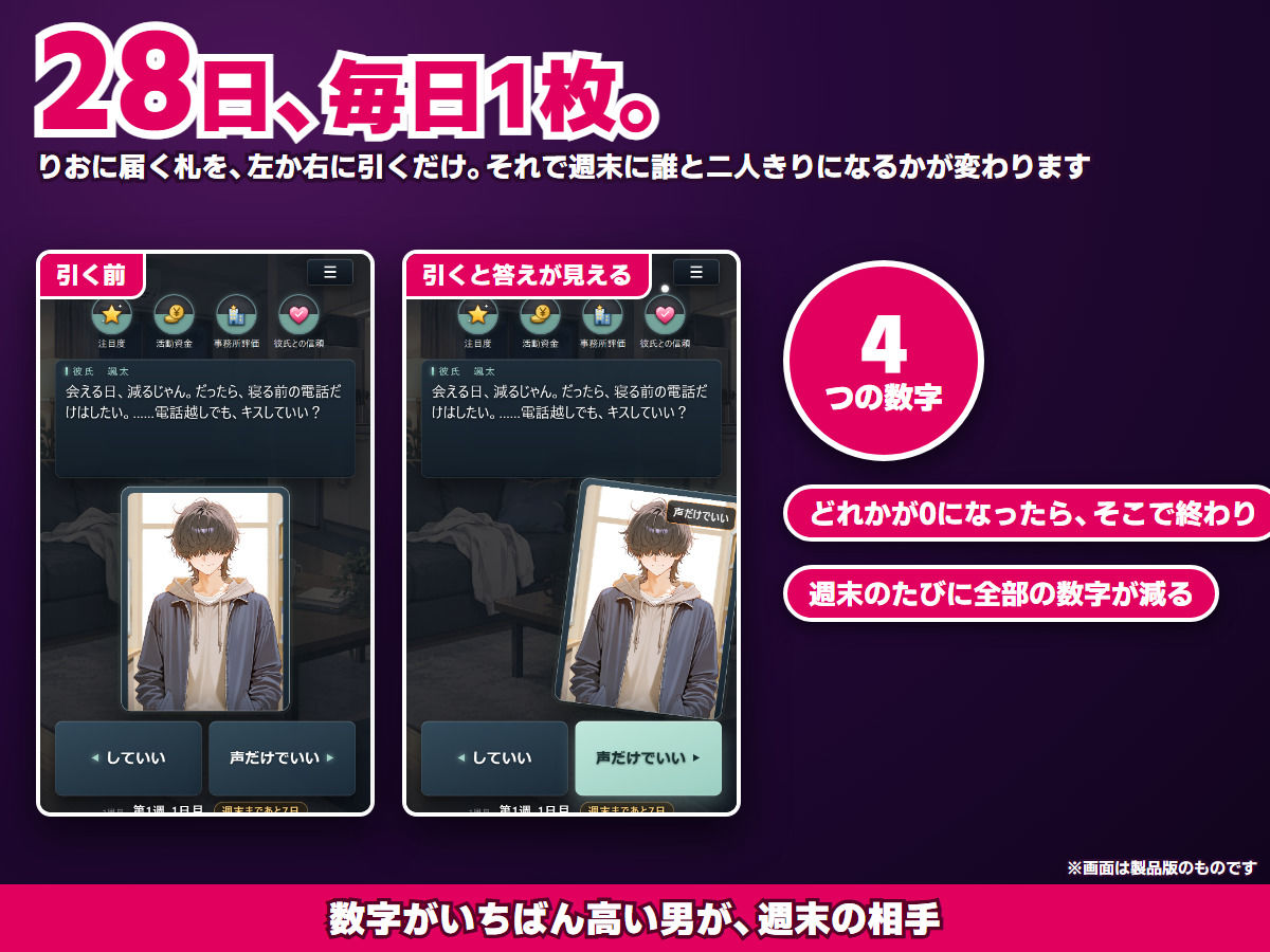 【スマホ対応】スワイプアイドル 〜決断の28日間〜のサンプル画像1
