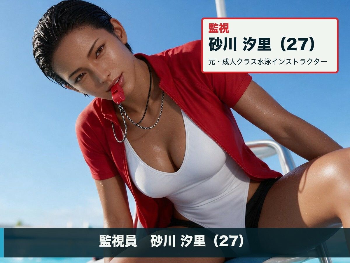 褐色の監視員が、白い競泳水着の日焼け跡を俺にだけ見せる夏〜27歳の水着をずらして、日焼け跡ごと生ハメ中出しの6週間〜 サンプル1
