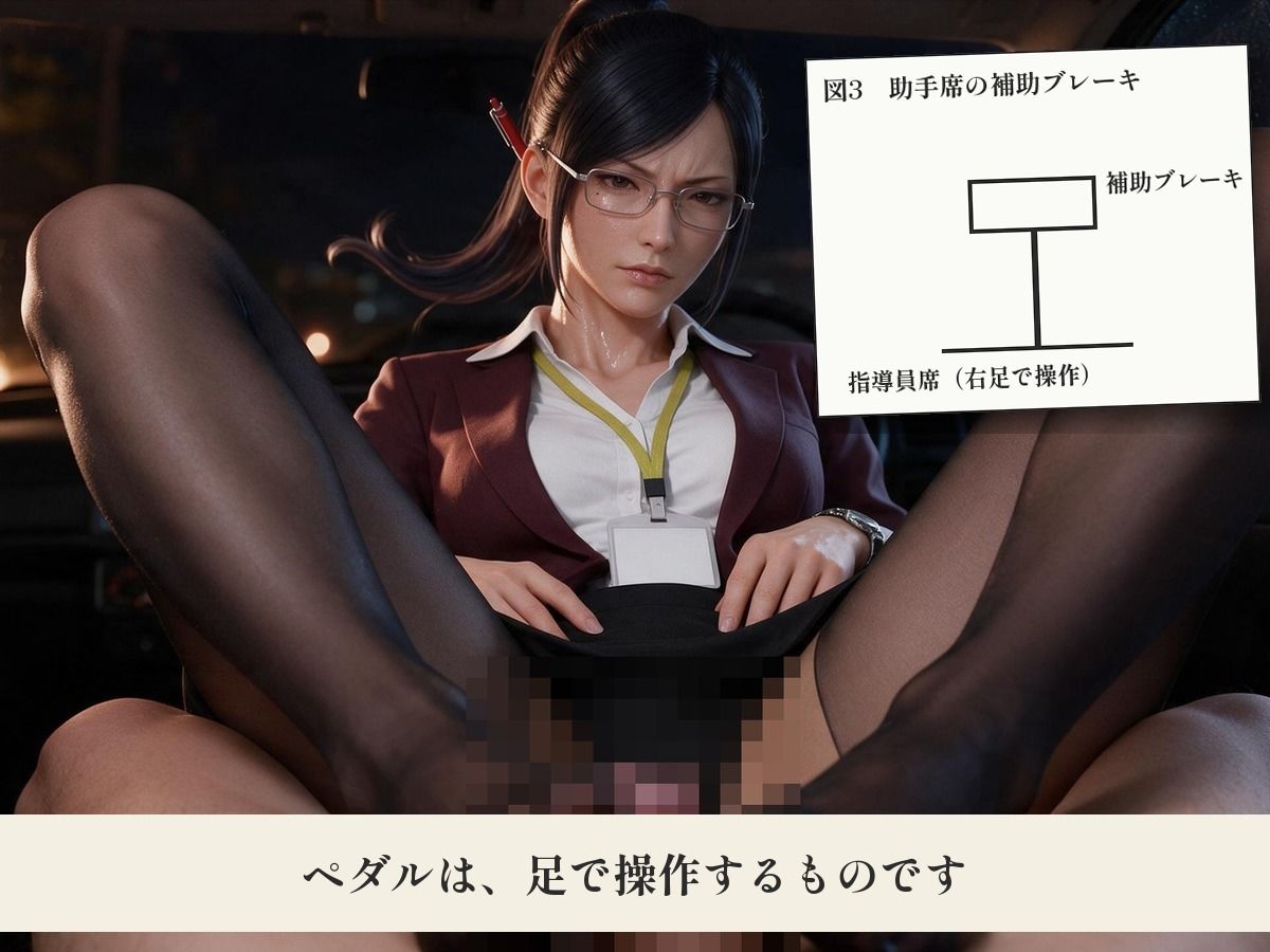 持ち点100点の寸止め夜間教習〜減点1回で手コキ1回、卒検の夜は眼鏡の女性指導員に生で中出し〜 画像5
