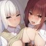 【ダウナー＆ギャル】美女でスケベな爆乳JK×2の、オホ声密着ご奉仕搾精♪【KU100】