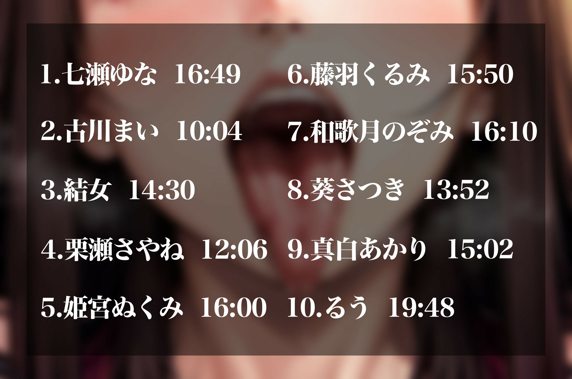 【実演オナニーオムニバス】収録時間は驚異の2時間30分超え！新規録りおろし実演オナニー×10人の超お得なオムニバス！！お気に入りの女の子を見つけて楽しんでください！ 画像2