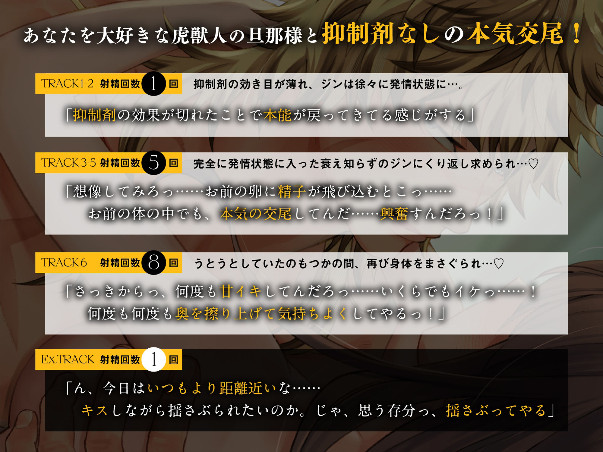 虎旦那様の繁殖本能。〜大型ケモノに抱き尽くされる獣欲解放種付け交尾【発情×絶倫×孕ませセックス】 画像4