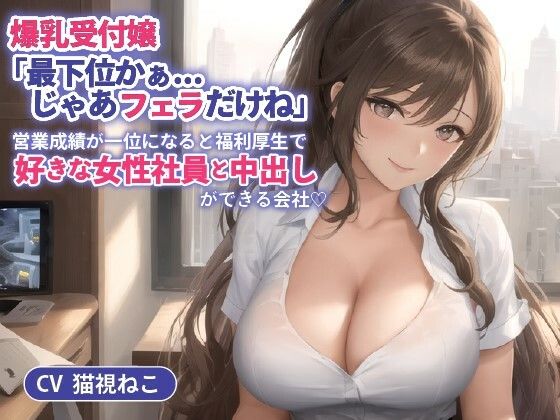 爆乳受付嬢「最下位かぁ...じゃあフェラだけね」営業成績が一位になると福利厚生で好きな女性社員と中出しができる会社【抱き枕推奨/ホワイト企業】