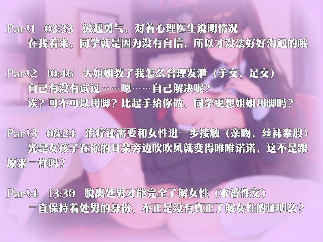 【中国語注意】心理医師の包容的治療〜童貞を卒業すれば、そんなに劣等感を抱かなくなる〜 画像1