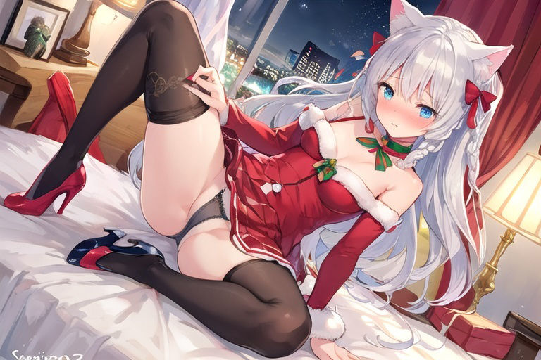 同棲ねこさんとのクリスマス03〜白猫さんのお願い ヨル編 画像4