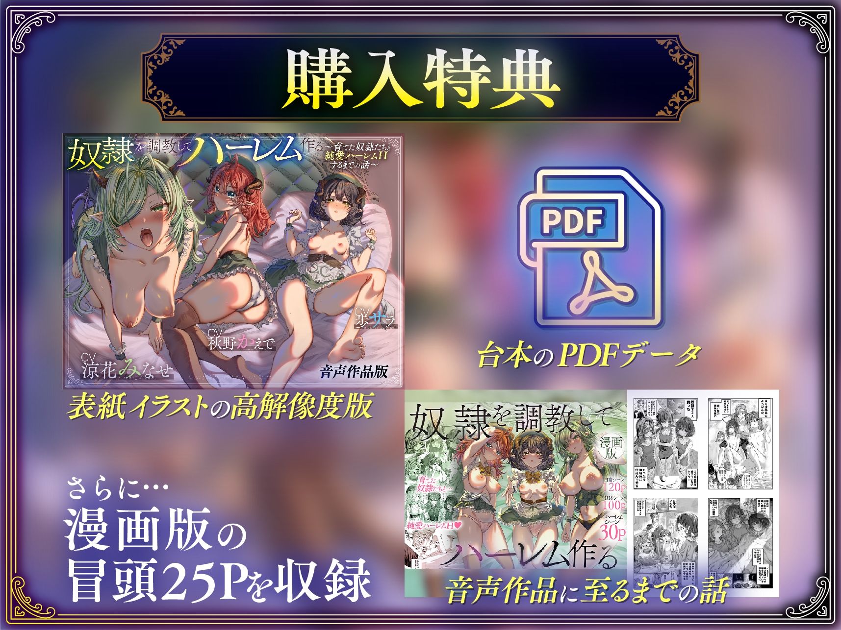 サンプル画像4:奴○を調教してハーレム作る〜育てた奴○たちと純愛ハーレムHするまでの話〜【音声版】(軒下の猫屋) [d_559039]