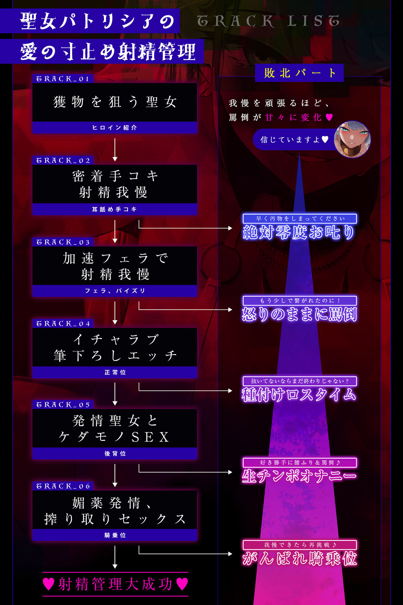 サンプル画像4:【各トラック敗北ENDあり】童貞大好き爆乳聖女の限界寸止め射精管理【射精回数1回】(生ハメ堕ち部★LACK) [d_559721]