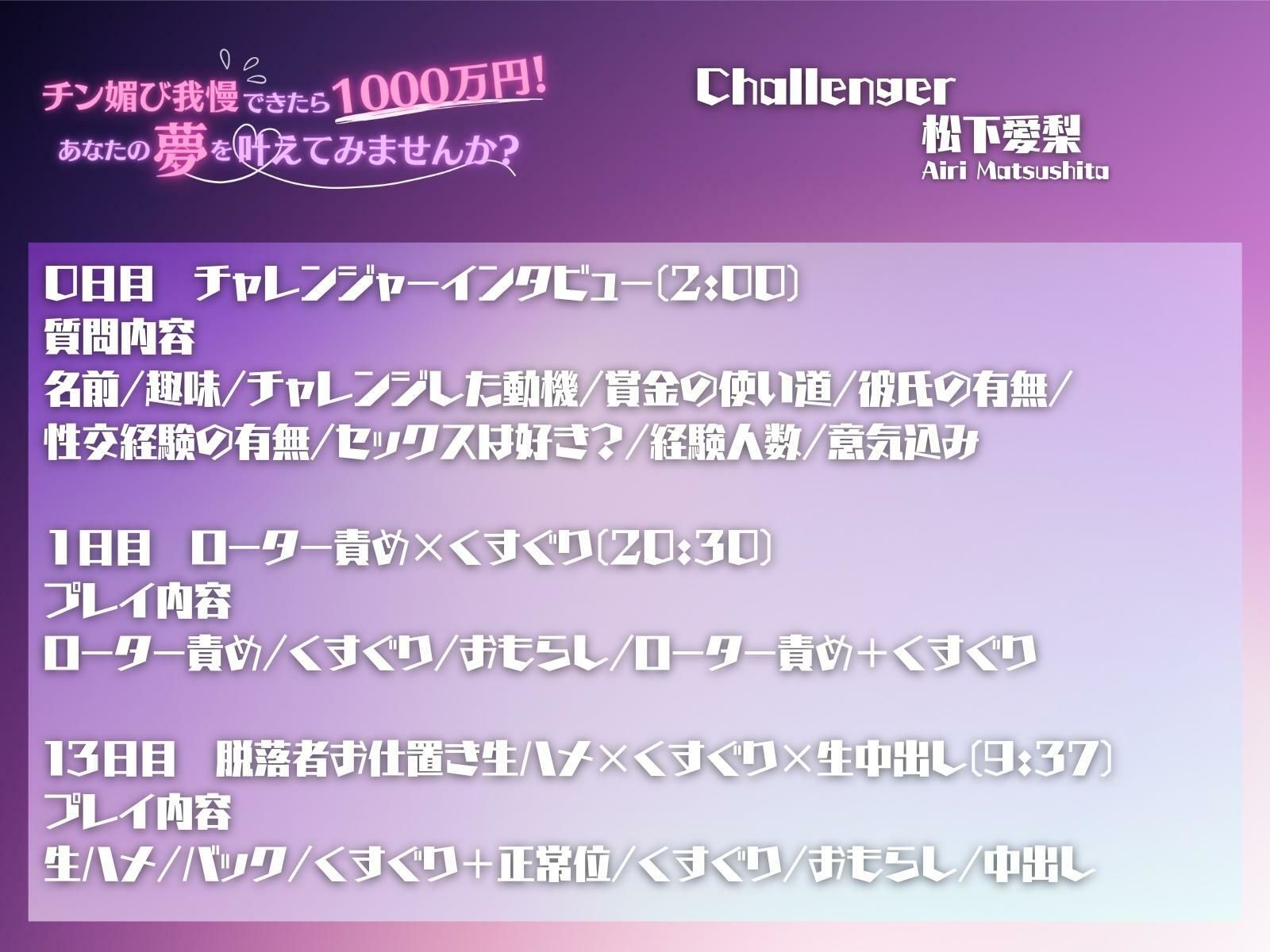 サンプル画像3:【くすぐり×クリ責め】チン媚び我慢出来たら1000万円！あなたの夢を叶えてみませんか？〜親から自立したい！JK松下愛理の場合〜(ファムファタール総合案内所) [d_569617]