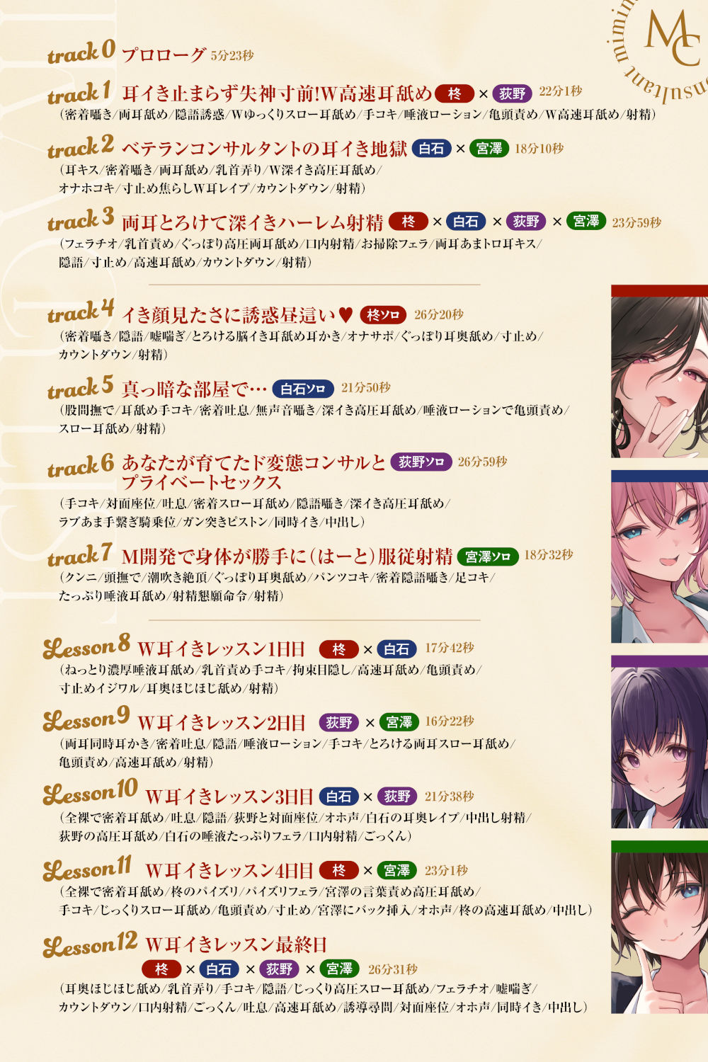 【4時間越え!W耳舐め&4人同時ハーレムも♪】耳舐めコンサルタントがあなたの耳を敏感名器に徹底開発!〜両耳昇天!ハーレム編〜【耳舐め慣れしている人に聴いて欲しい】 画像9