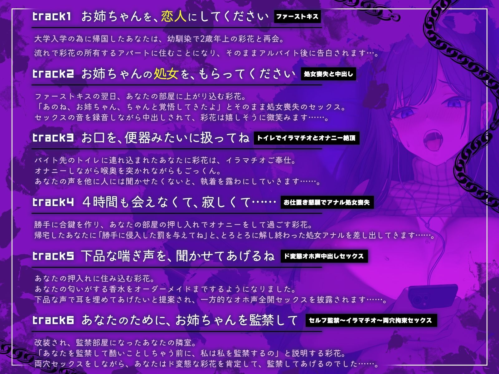 サンプル画像3:あなたに執着するお姉ちゃんの、両穴ぐちゅぐちゅド変態セルフ監禁生活♪【KU100収録】(シンアイ。) [d_576655]