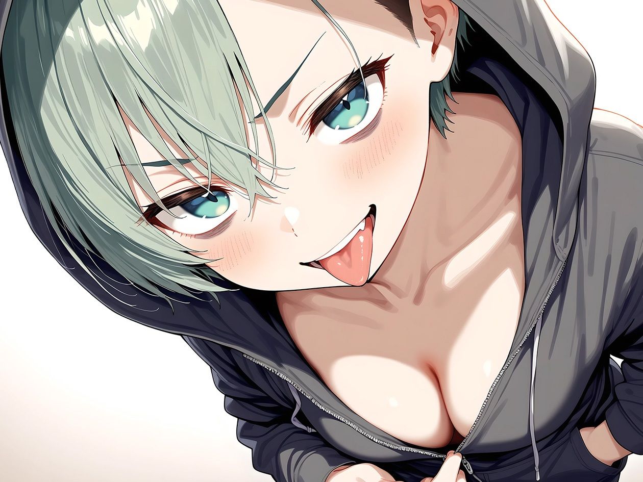 路上でフリーパイズリ!?ギャルサキュバスのパイズリ【KU100】 画像2