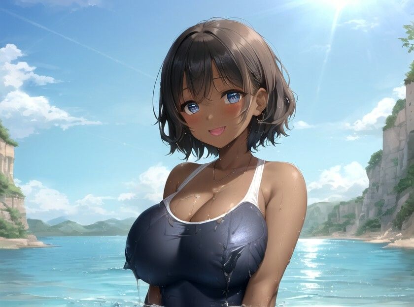 エッチな事を知らない褐色〇リ巨乳でスク水姿の姪っ子に叔父さんが大人の遊びを教えてみた話【水着/パイズリ/中出し】 画像7