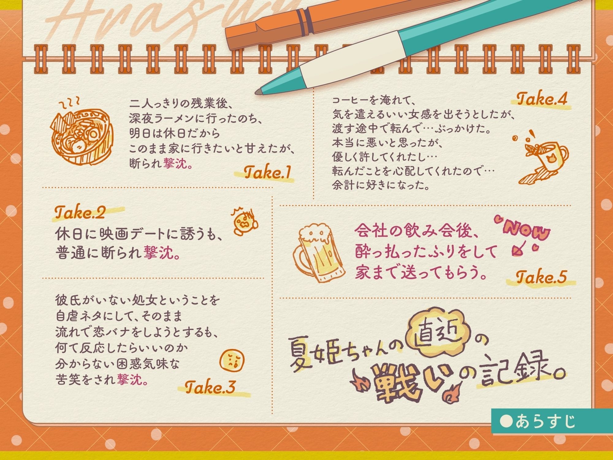 サンプル画像1:《ラブコメ、あまあま要素強め》『酔った会社の同期が、やたらと雨宿りを誘ってくる。→そのまま喰われました。→危険日でした。→妊娠されました。→あっ、終わったわ。』(ペンデュラムボイス) [d_588990]
