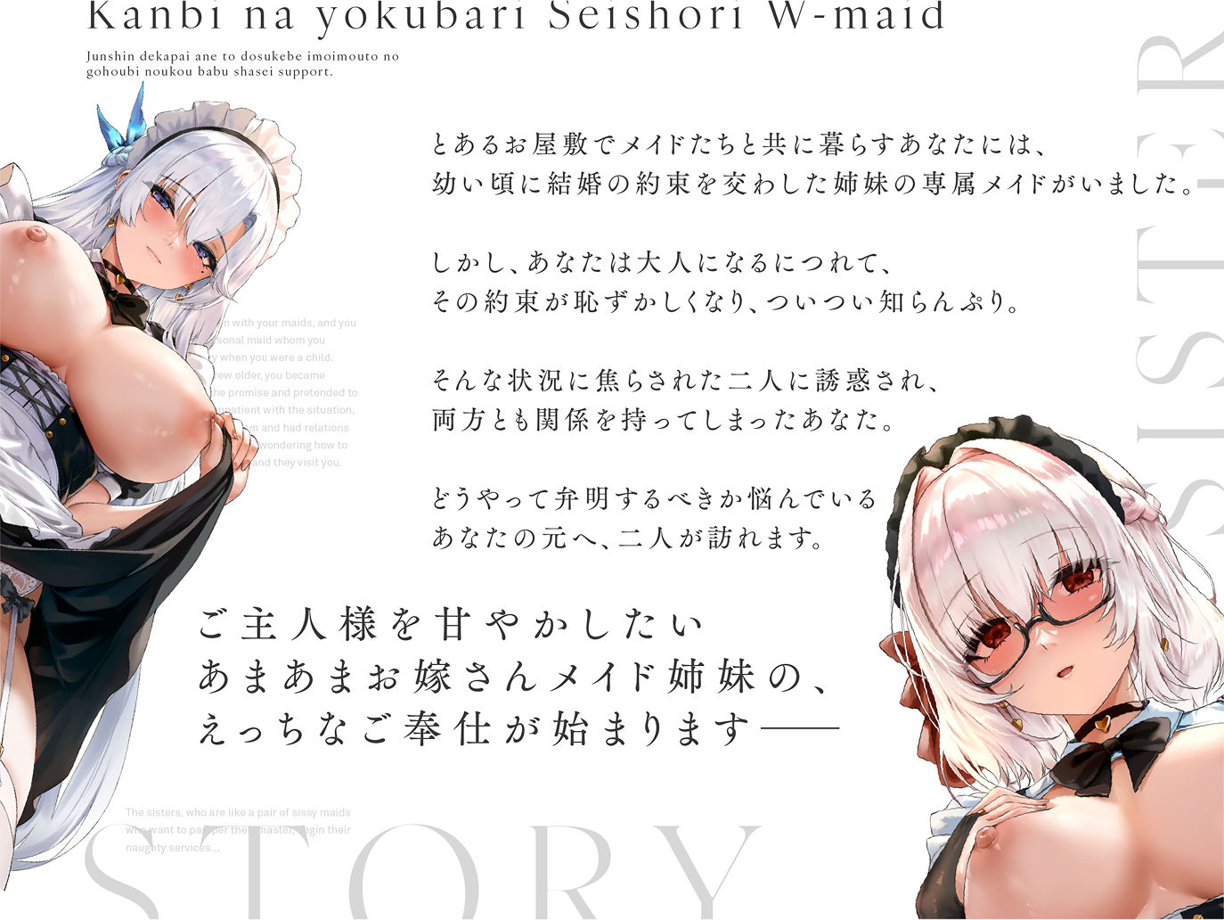 サンプル画像4:【特別ボーナストラック同梱！】甘美なよくばり性処理Wメイド〜純心デカパイ姉とドスケべ陰キャ妹のご褒美バブ射精サポート〜(ついんずstudio) [d_590188]