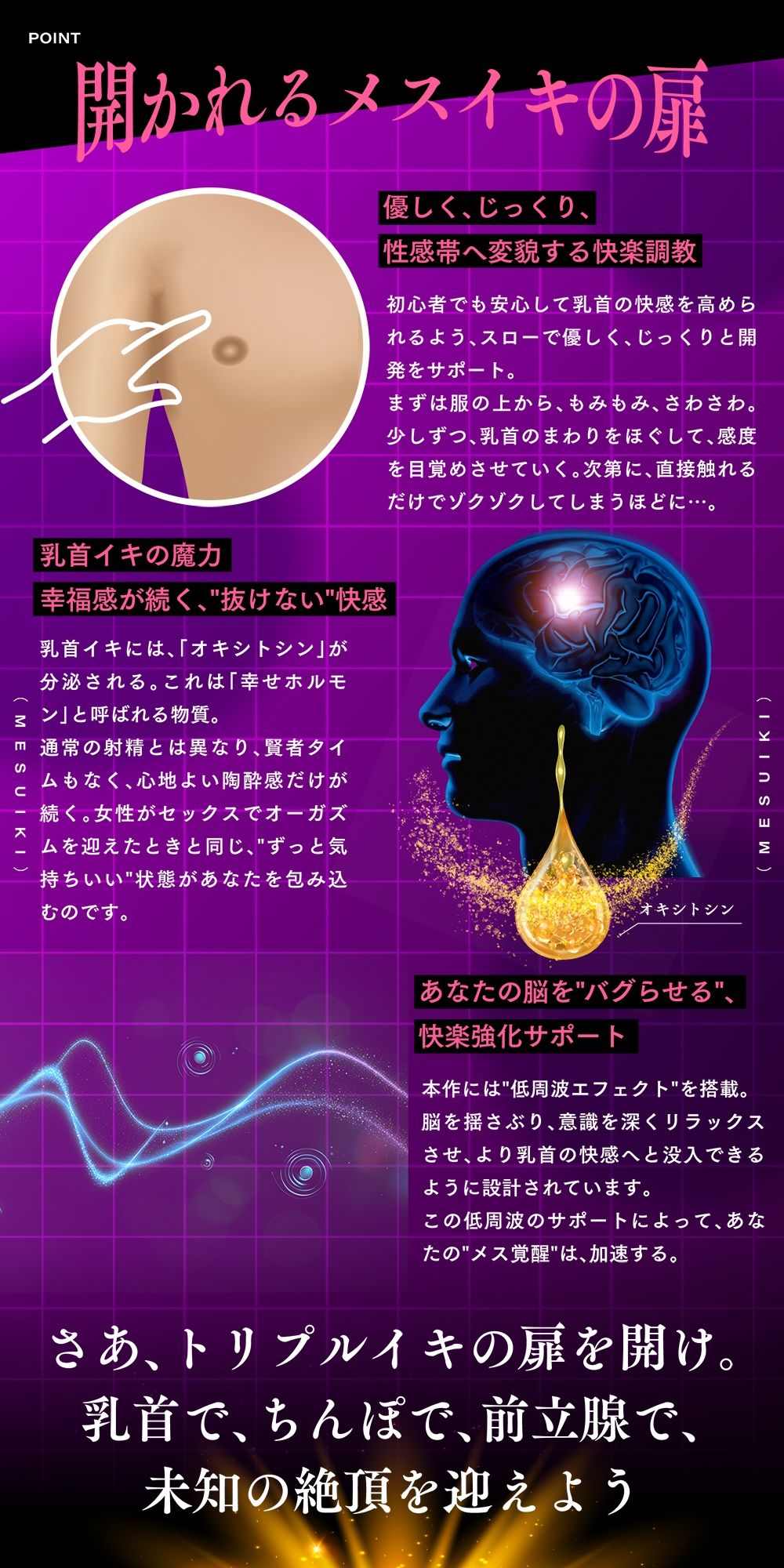 サンプル画像4:ゼロから始める乳首イキ習得術！もう射精は不要になる？〜快感無限ループ♪ 乳首・前立腺・ち●ぽで絶頂トリップ〜(空心菜館) [d_594527]