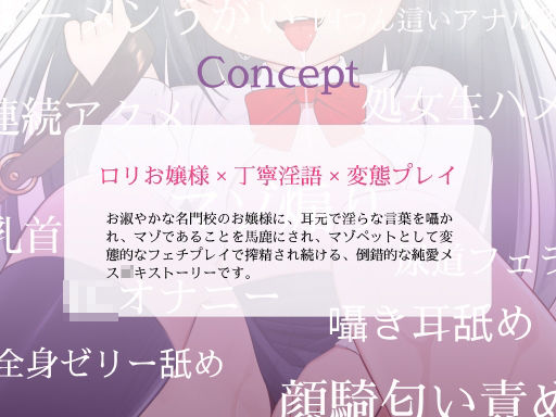 サンプル画像1:【合計約173分】○リお嬢様の丁寧淫語とマゾペット遊び(メスガキぬまぬま) [d_600182]