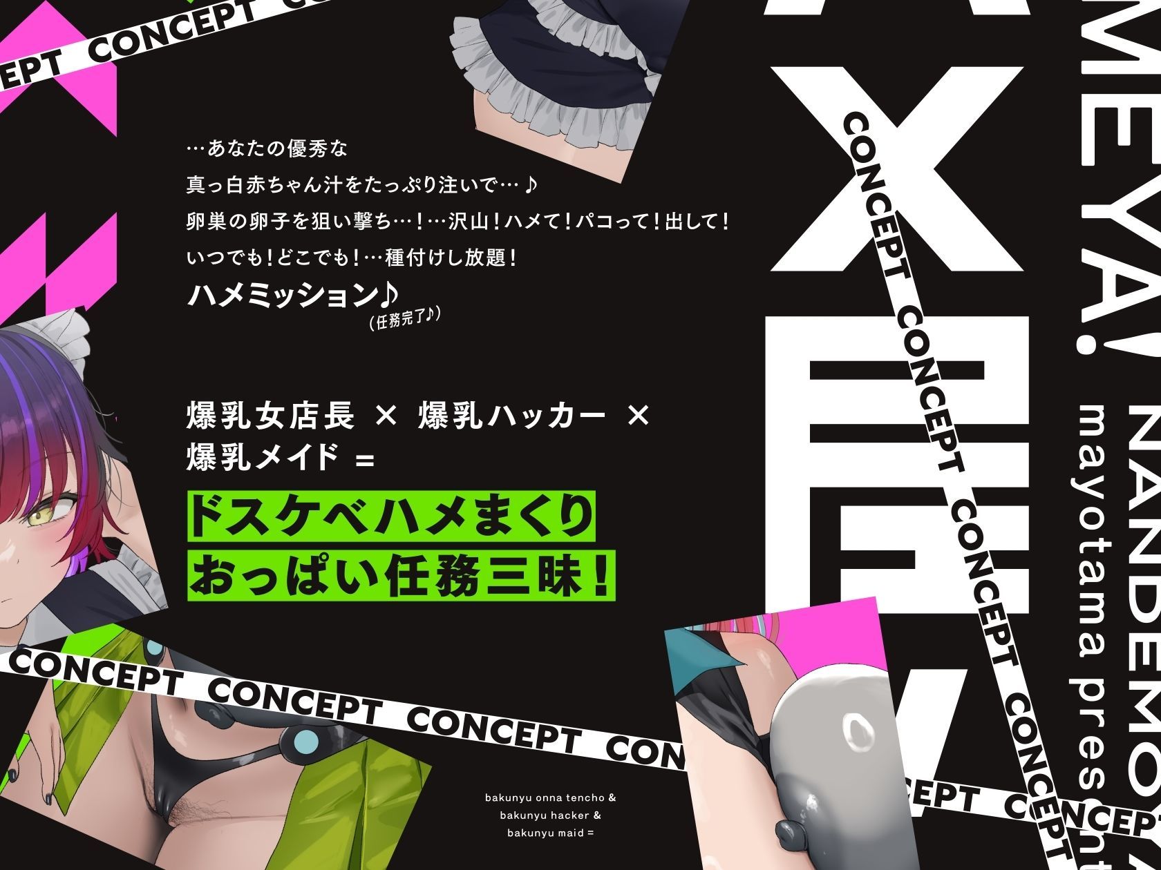 サンプル画像6:【5時間×3人ハーレム×なんでも屋】〜ハメ屋！〜新米エージェントのボクと…ドスケベ爆乳女ボス＆ハッカー＆メイド×3による…秘密の子作りハメミッション♪(マヨタマ) [d_603475]