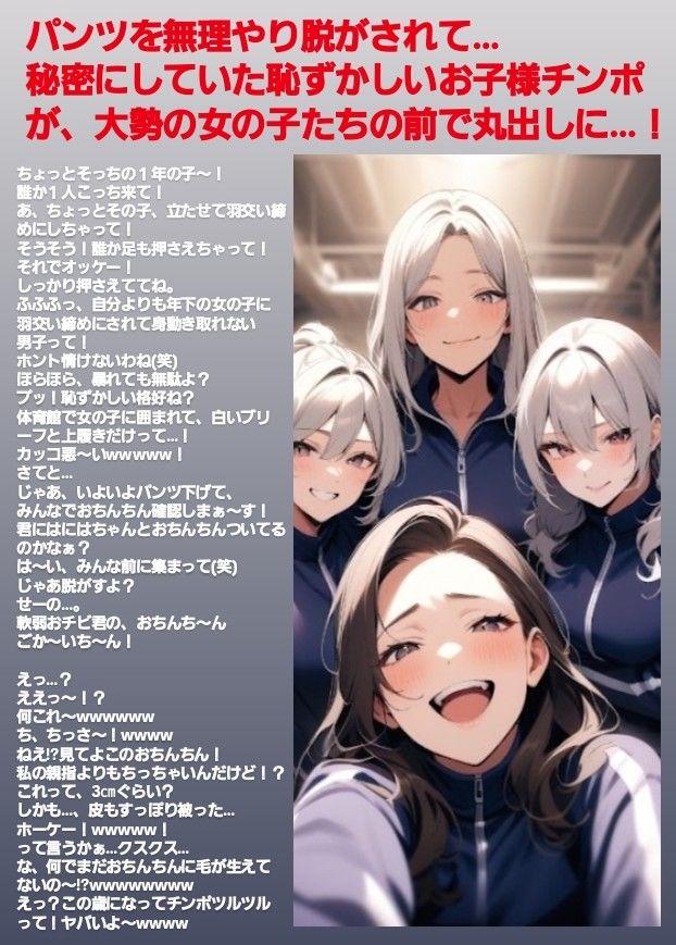 サンプル画像2:M男向けCFNMボイス  恥ずかしい短小包茎いじめ  放課後体育館編【前編】(CFNM女学園) [d_604196]