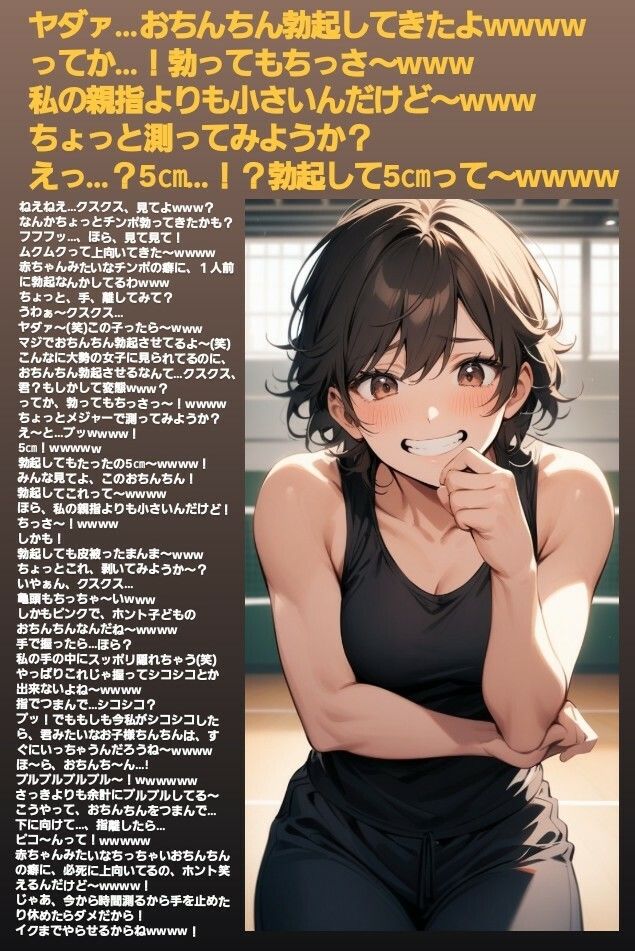 サンプル画像4:M男向けCFNMボイス  恥ずかしい短小包茎いじめ  放課後体育館編【後編】(CFNM女学園) [d_605383]