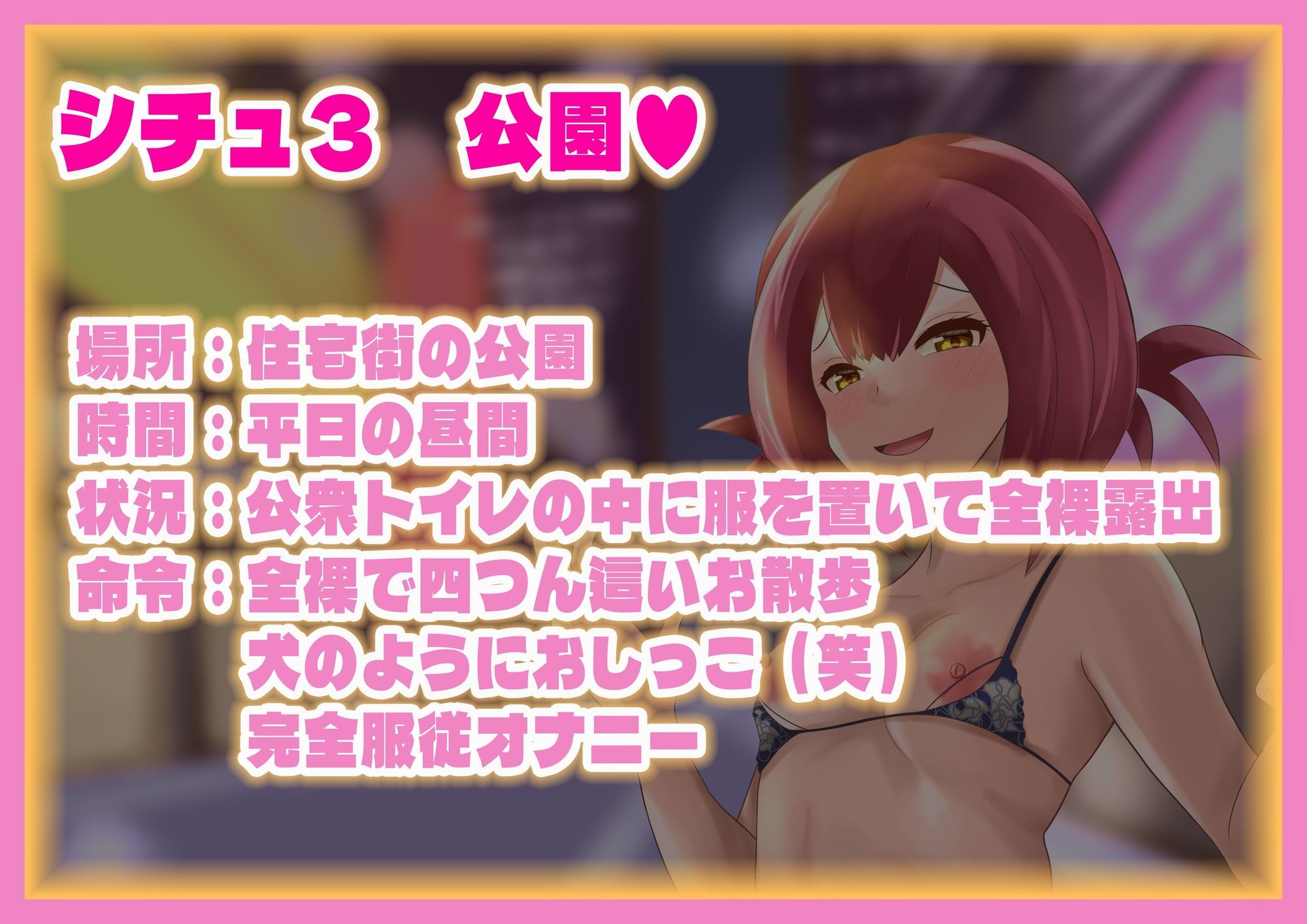 サンプル画像3:あなたの欲望を満たす 変態露出マゾ芸調教(変態マゾ研究所) [d_608043]