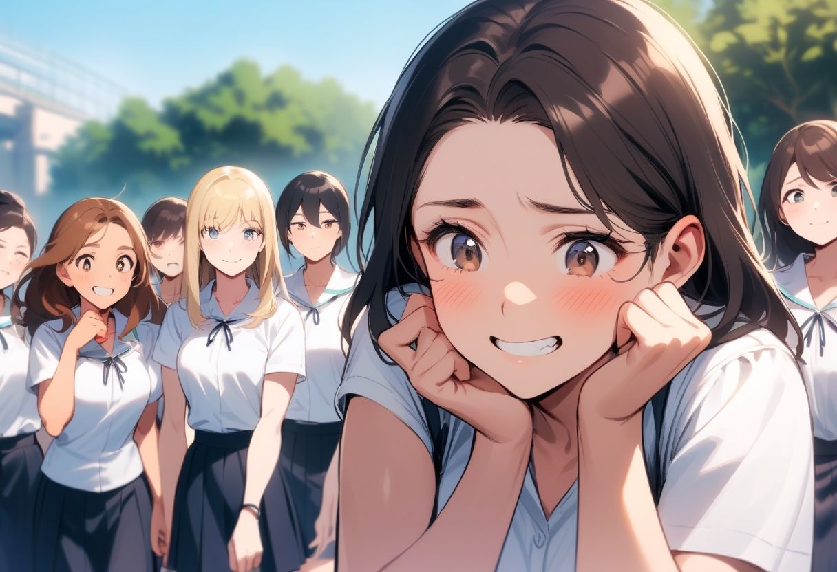 サンプル画像4:M男向けCFNMボイス  恥ずかしい短小包茎いじめ  女子校通学路編【第4話】女子校の可愛い女の子達の前で全裸にされて小さい包茎チンポ丸出しで踊らされる屈辱(CFNM女学園) [d_613895]