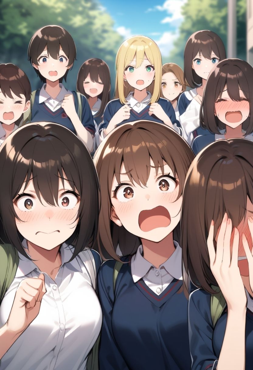 M男向けCFNMボイス 恥ずかしい短小包茎いじめ 女子校通学路編【第6話】軟弱な男子を全裸にして、小さな包茎チンポを丸出しで下校時刻の女子校の通学路を歩かせる虐め! 画像1