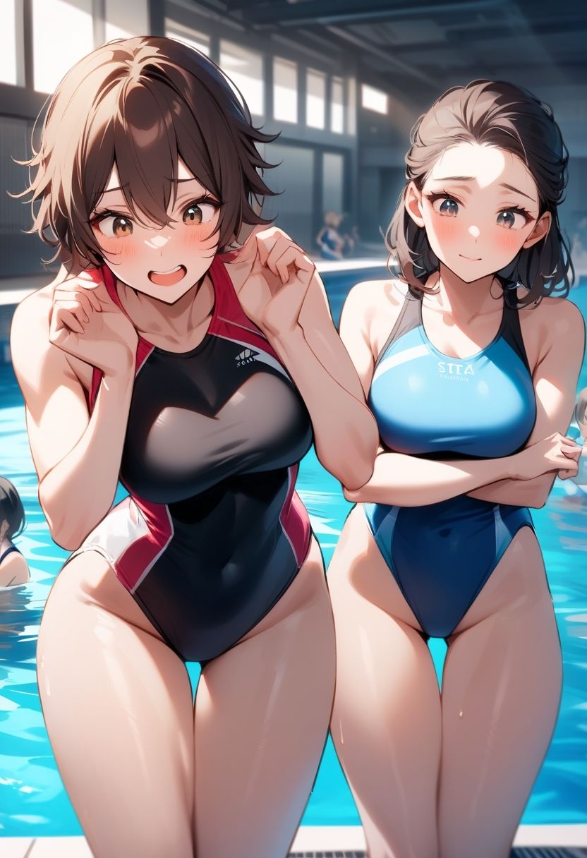 サンプル画像6:女子水泳部員たちの前で全裸にされて小され包茎チンポを付き出して「小便○僧」のポーズをさせられる屈辱  恥ずかしい短小包茎いじめ  女子水泳部編  M男向けCFNMボイス(CFNM女学園) [d_616318]