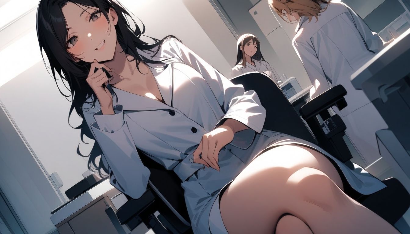 サンプル画像3:クールな美人女医が短小包茎のお子様チンポを優しく言葉責め…！大勢の女性が見ているのに惨めに射精…！ M男向けCFNMボイス作品  恥ずかしい短小包茎診察  美人女医＆ナース編後編(CFNM女学園) [d_618327]