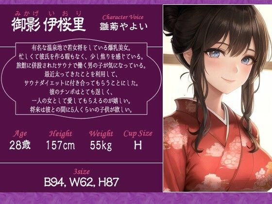 サンプル画像2:爆乳若女将とドスケベサウナダイエット〜私と汗だくおせっせしませんか？〜【パイズリ/中出し/ラブラブ】(巨乳大好き屋) [d_619312]