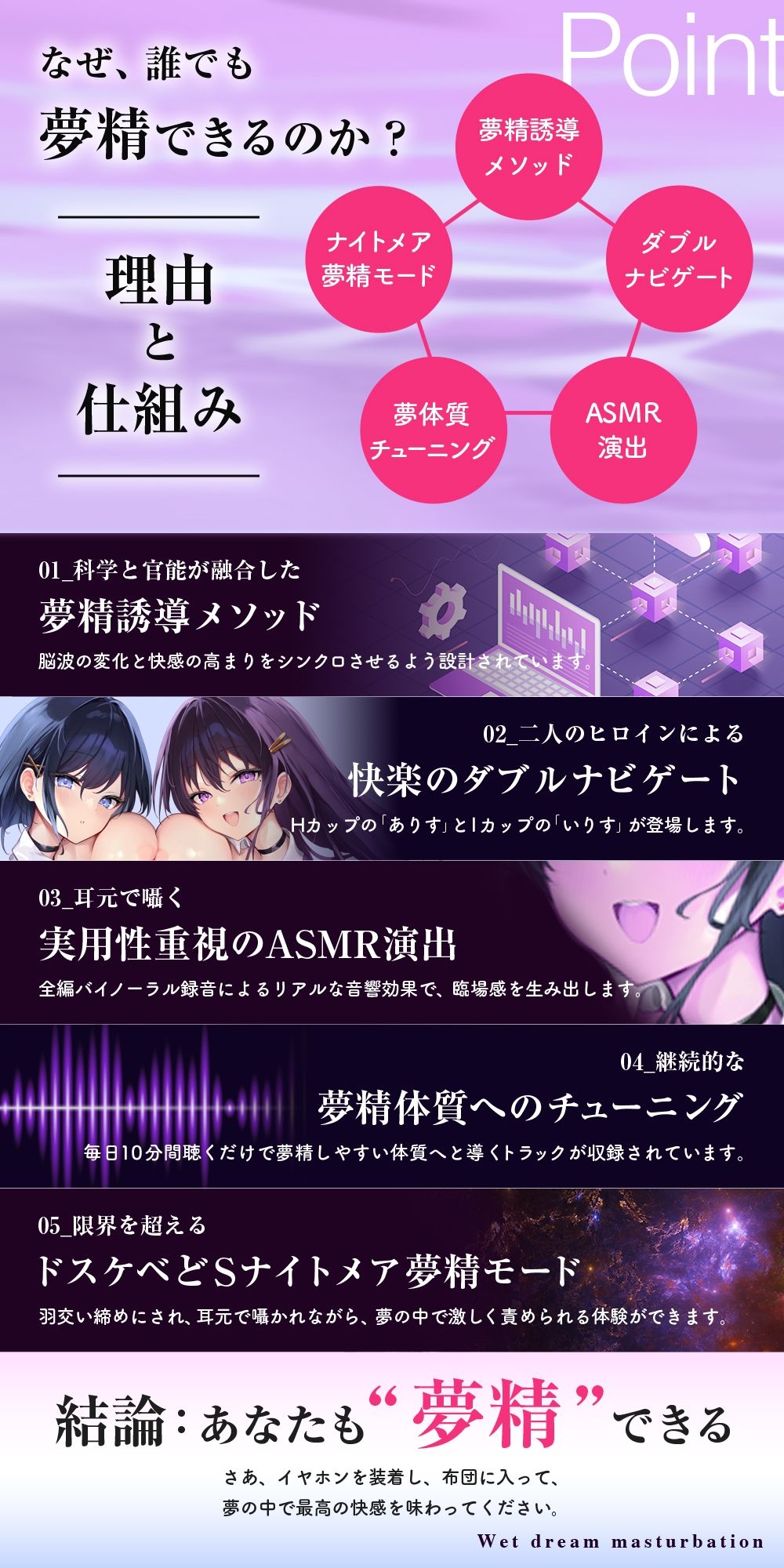 サンプル画像3:【夢イキ】ぜったい夢精するオナニー〜「誰でも」寝ながら射精できる快楽メソッド！！〜(空心菜館) [d_621175]