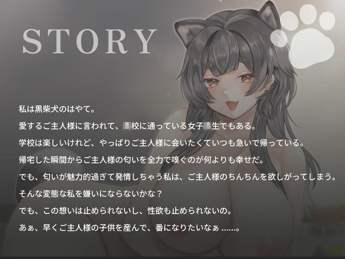 クール系黒柴犬JKはご主人様とあまあま孕ませ交尾をしたい【けもみみ/巨乳/中出し】 画像1