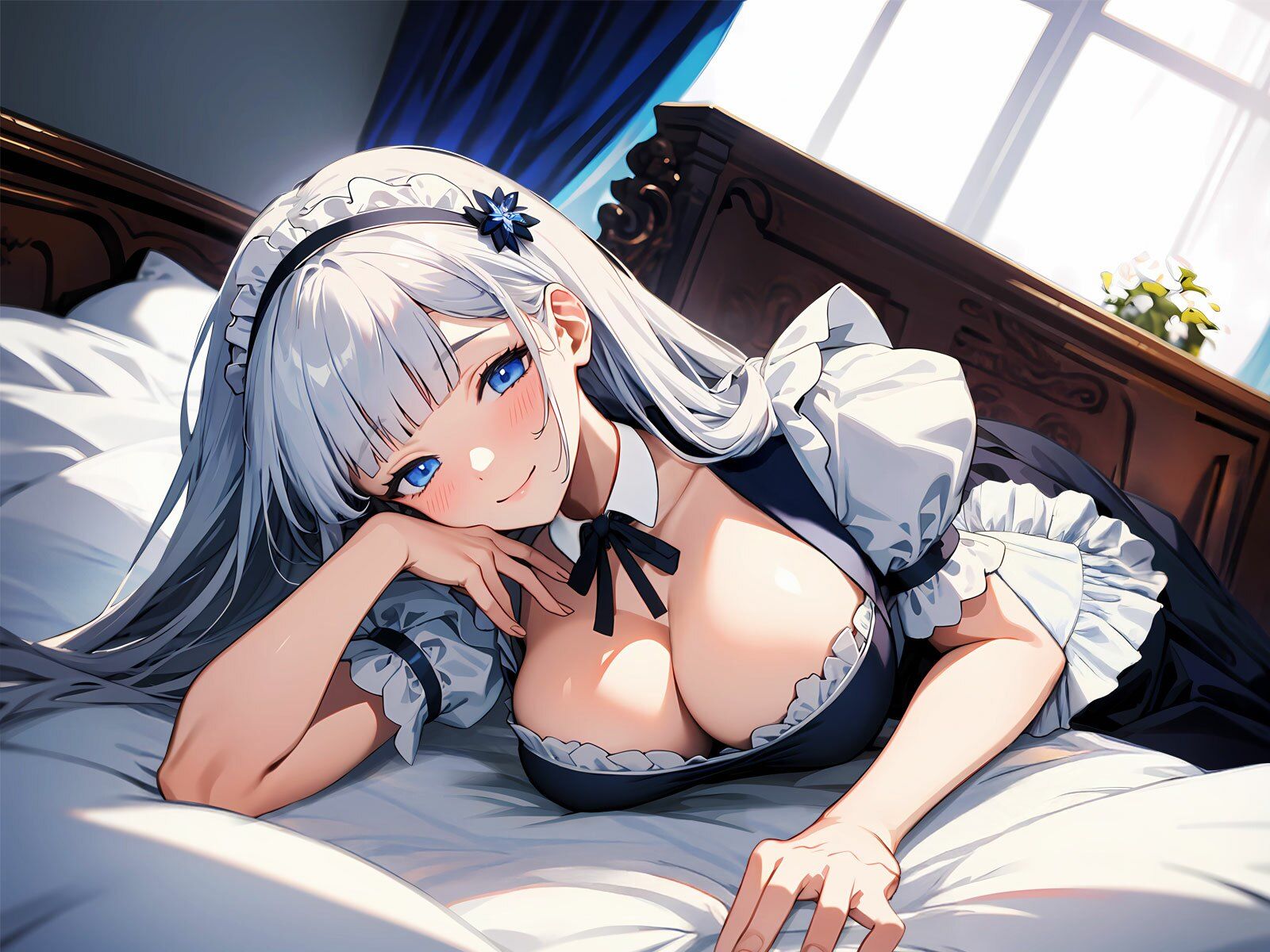 サンプル画像4:甘やかしすぎな爆乳メイドの密着癒やし性活…とろとろ耳舐め手コキで蕩けるおまんこ生えっち(ちゃんとぴ発電所) [d_622996]