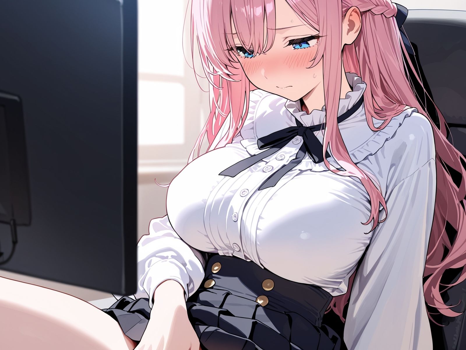 サンプル画像2:【オナニー実演】処女声優がアダルトビデオを観ながらオナニー！マッサージ中にエッチなことをされちゃう女の子のビデオを見ながら……(ホワイトクラブ) [d_626380]