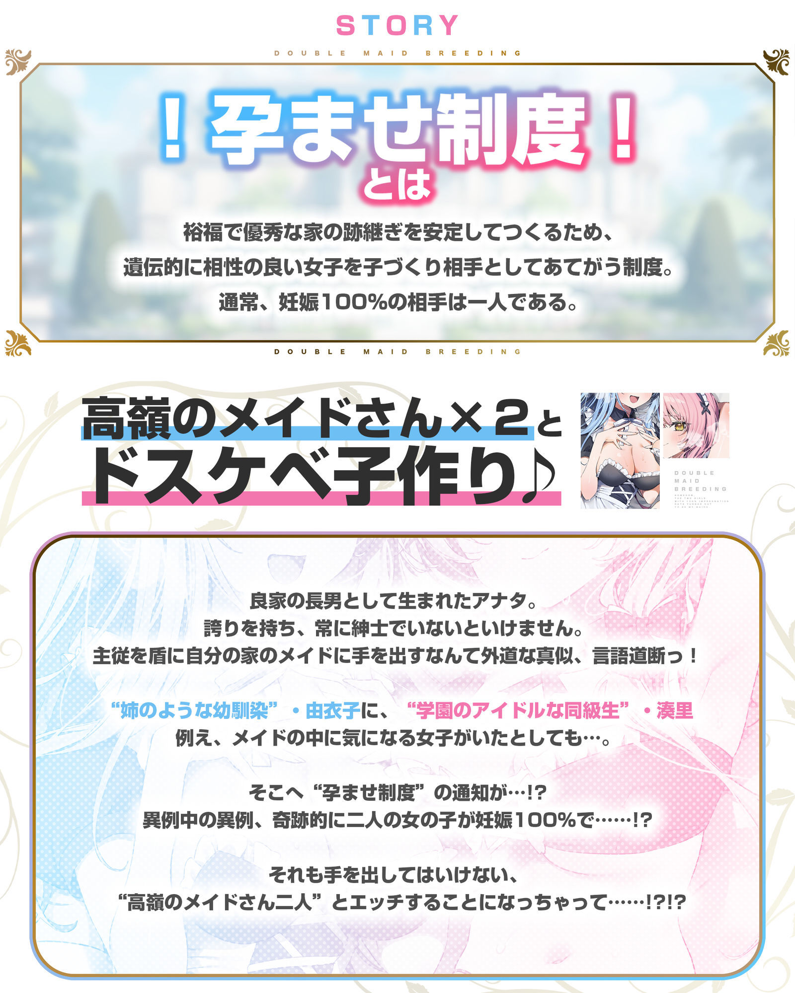 孕ませWメイド  〜妊娠100％の女の子が奇跡的に僕のメイドさん二人共だった件について〜 画像2