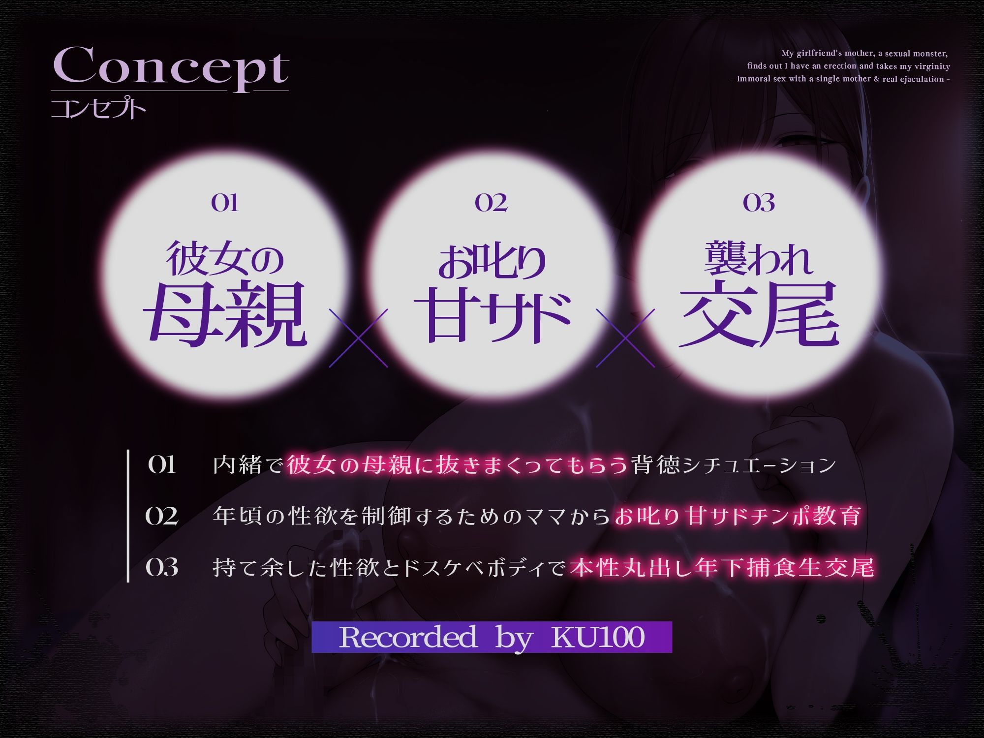 サンプル画像3:【カノ母逆NTR/期間限定25％OFF】性欲モンスターな彼女の母親に勃起バレして童貞を喰われる〜シンママとズルズル背徳交尾＆本気射精〜【KU100】(ろまあぽ) [d_635198]