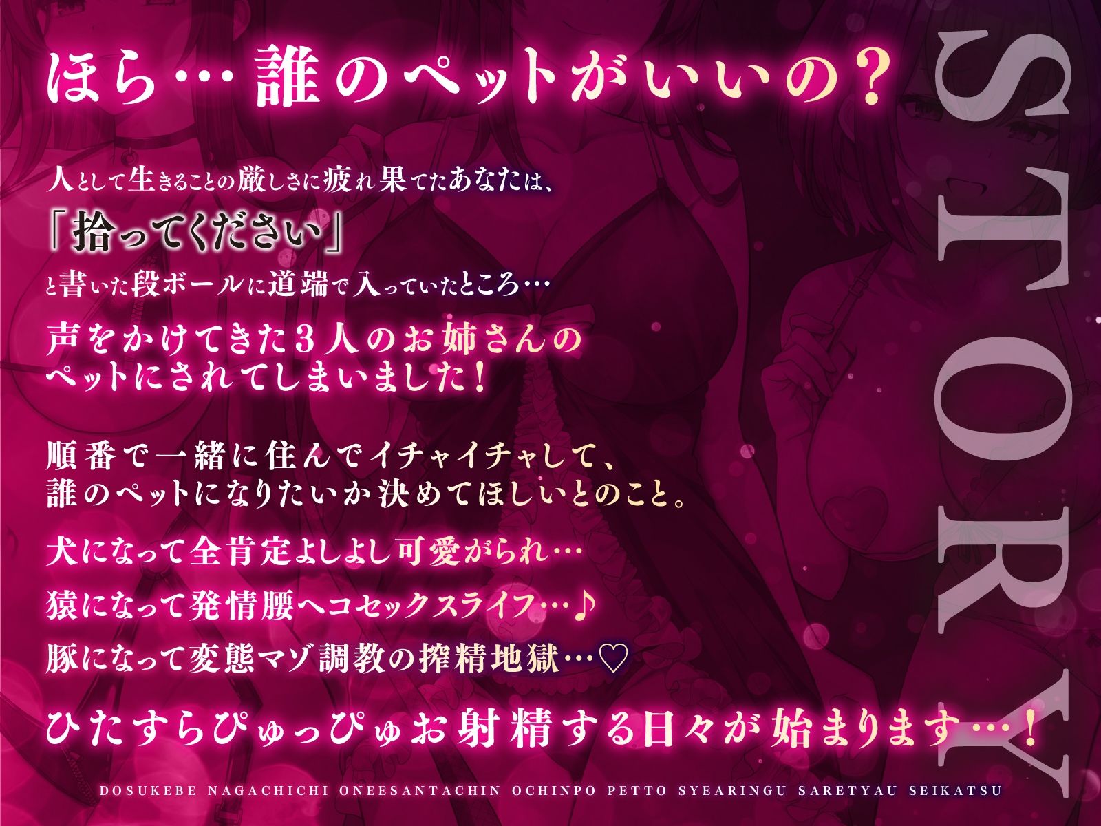 サンプル画像4:【大ボリューム3時間半】ドスケベ長乳お姉さん達におちんぽペットシェアリングされちゃう性活【耳元密着高速無声ささやき】(ゆきんこ王国) [d_643840]