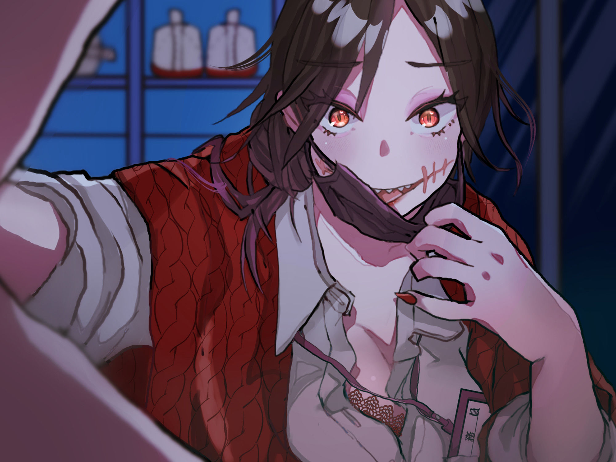 サンプル画像3:学校の猥談 其の漆？〜メンヘラ口裂け女がおしゃぶり大好き淫乱女だった話〜(ありがた屋) [d_644967]