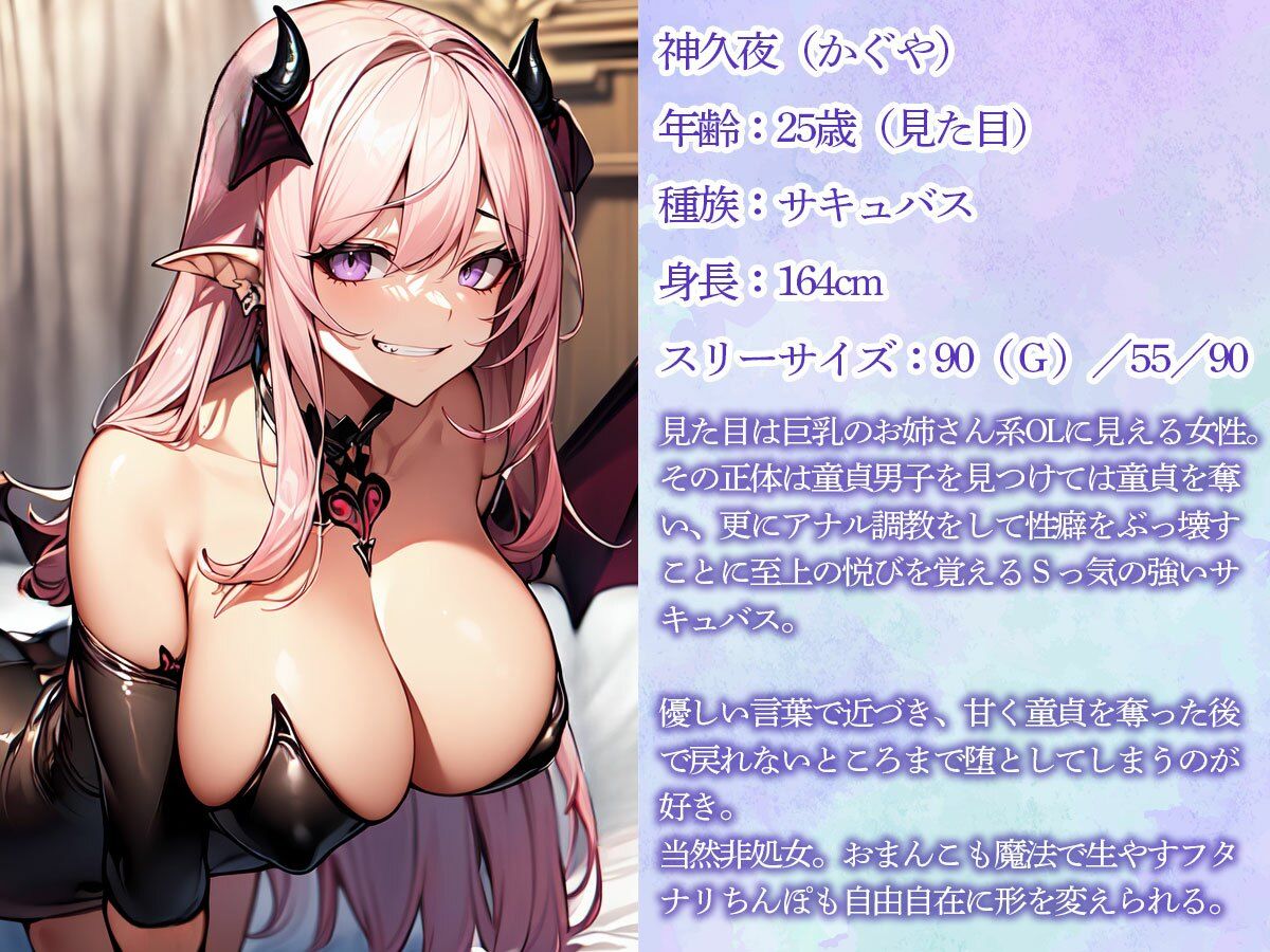サンプル画像1:サキュバスに童貞もアナルも奪われ、前立腺調教で性癖歪められた件(またたび) [d_645229]