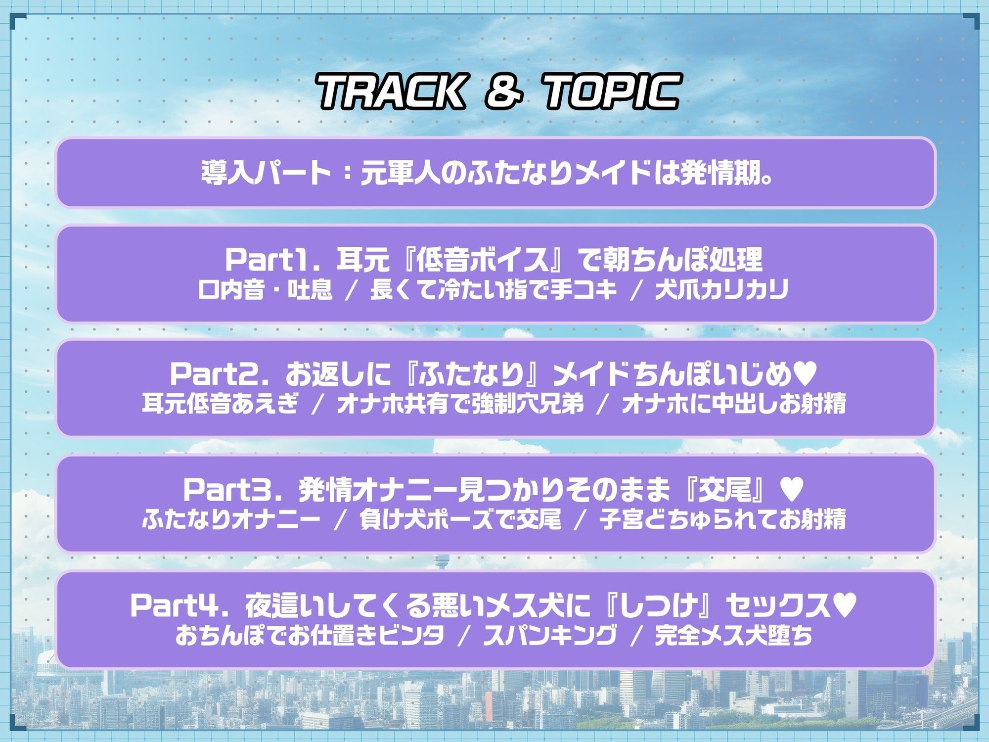 サンプル画像4:【ふたなり×低音イケボ×メス犬堕ち】発情期の低音イケボでクールな犬メイドさんを『わんわん（はーと）』可愛く鳴くメス犬に調教する【ケモ耳・獣人】(もちちコンロ) [d_645880]