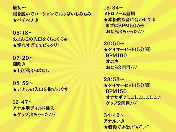【アナル×イキ我慢】メトロノームでリズム管理！腰振りアナルおな★ぬちゅ音、床擦り音、潮吹き、ゲップ、おなら！ハードモード 画像1