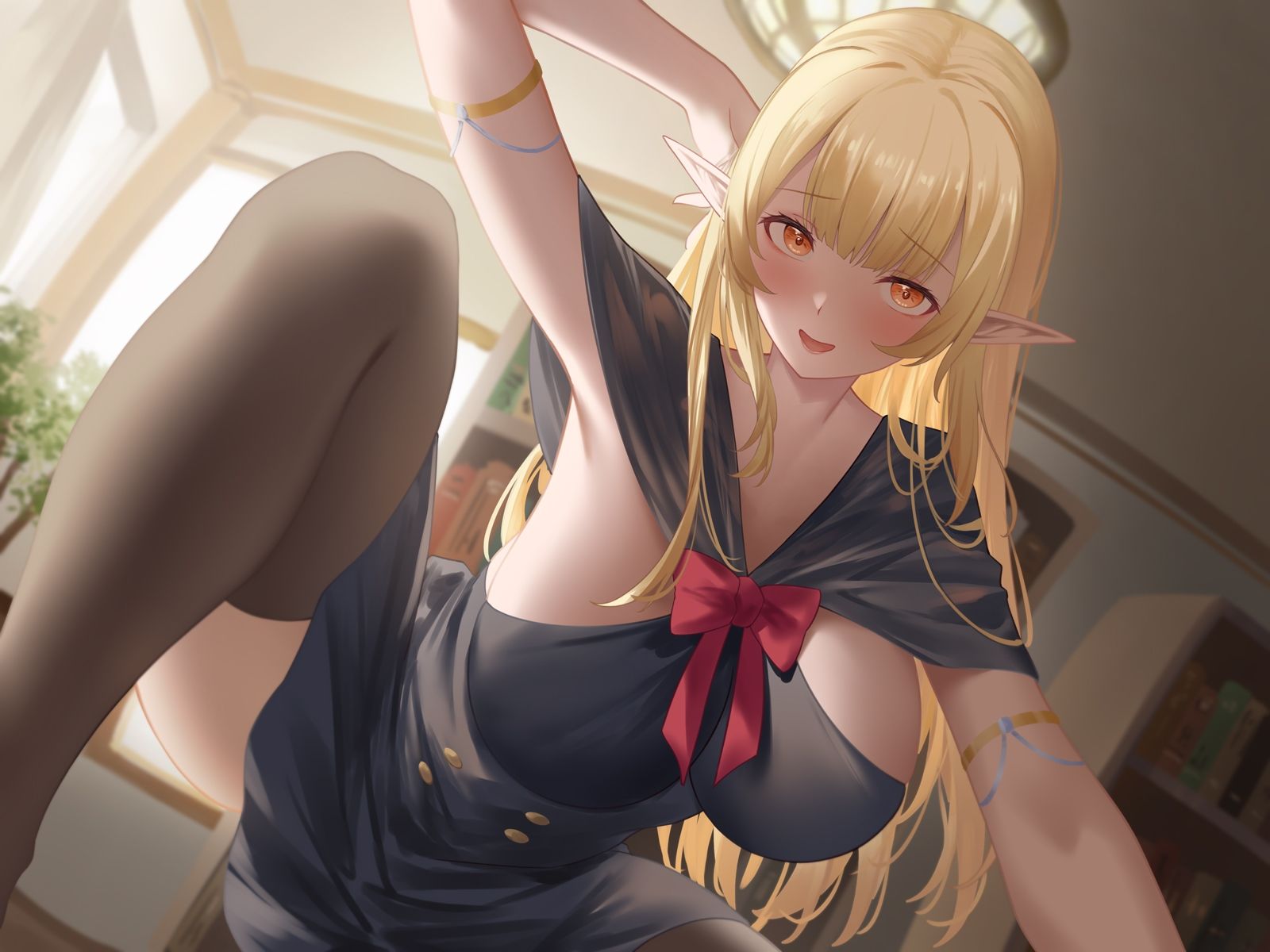 サンプル画像4:大人しそうな司書エルフが豹変…魔法で拘束逆レ●プ〜逃げても無駄ですよ（はーと）連続中出し性奴●堕ち〜(うこんちゃん☆かんぱにぃ) [d_658047]