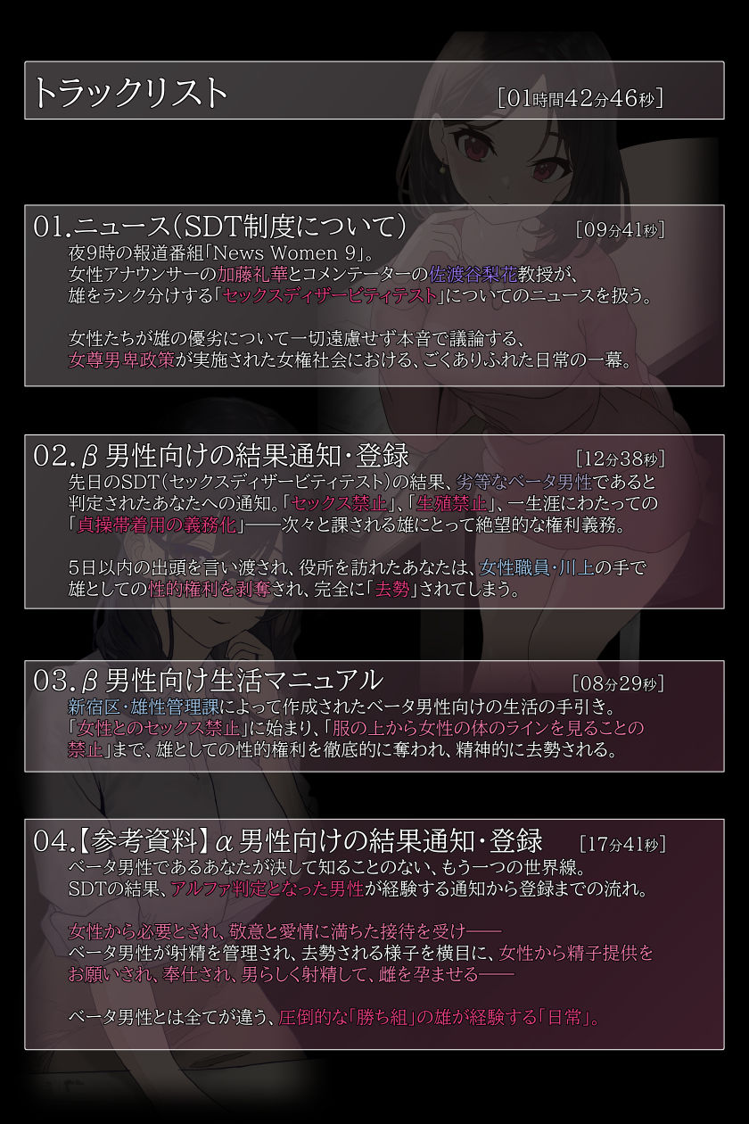 サンプル画像3:雄がランク分けされ劣等なベータが性的権利を剥奪される世界・M(YAO) [d_669479]