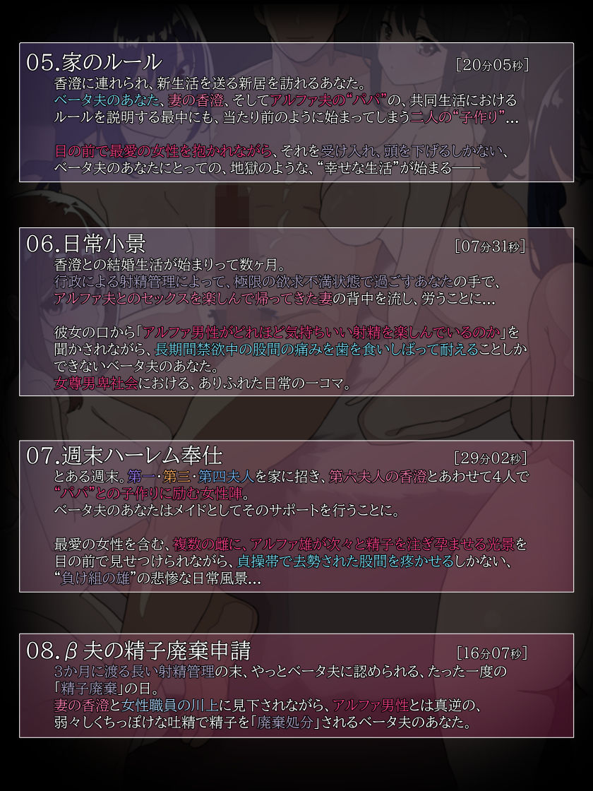 サンプル画像5:雄がランク分けされ劣等なベータが性的権利を剥奪される世界・N(YAO) [d_669485]