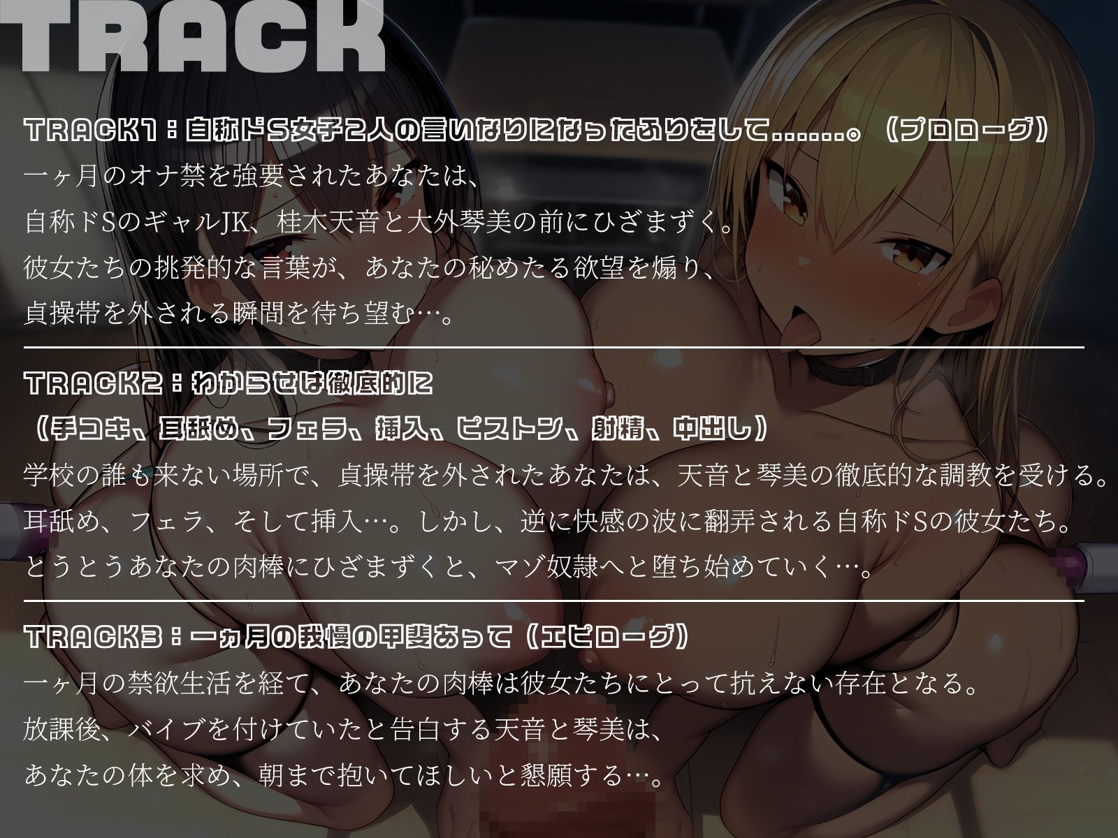 サンプル画像5:【KU100】ドSギャル2人がMに堕ちる瞬間〜一ヵ月のマゾ堕ち調教記録〜(二刀流) [d_670379]