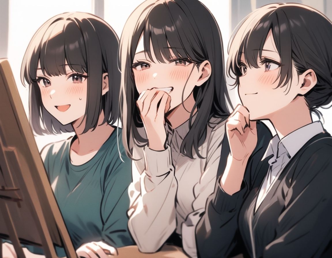 サンプル画像3:M男向けCFNMボイス  有栖川ありさのCFNM体験談  男性ヌードモデル編  【第3話】  恥ずかしい短小包茎を描かれちゃう童貞君。女子大生のお姉さん達の目の前でチンポが勃起してしまい…！(CFNM女学園) [d_675654]