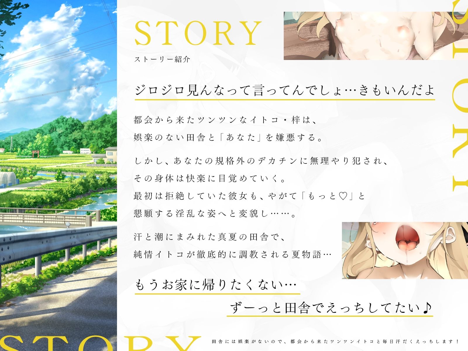 田舎には娯楽がないので、都会から来たツンツンイトコと毎日汗だくえっちします！（KU100マイク収録作品）_1