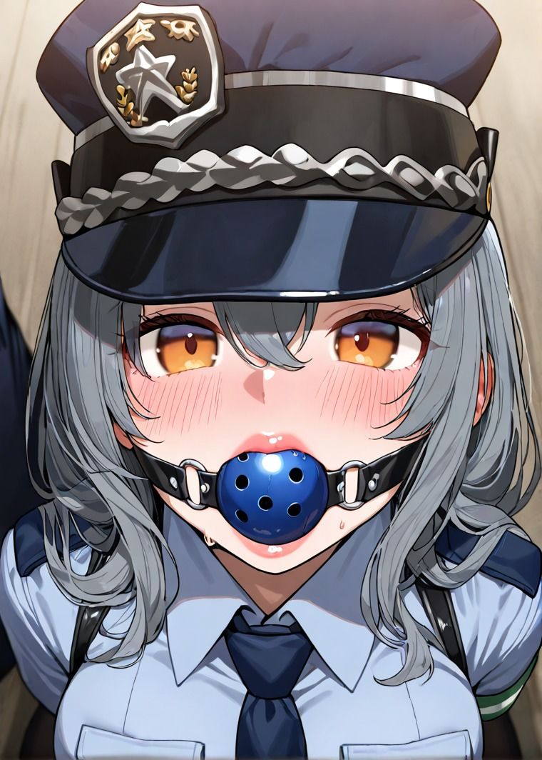 サンプル画像2:「むぐぅううう！」ボールギャグ噛まされ、縄で緊縛、こちょこちょくすぐり責め〜 正義の婦警が無様に溶ける夜！【猿轡ボイスあり】(ぷよのDID倉庫) [d_684803]