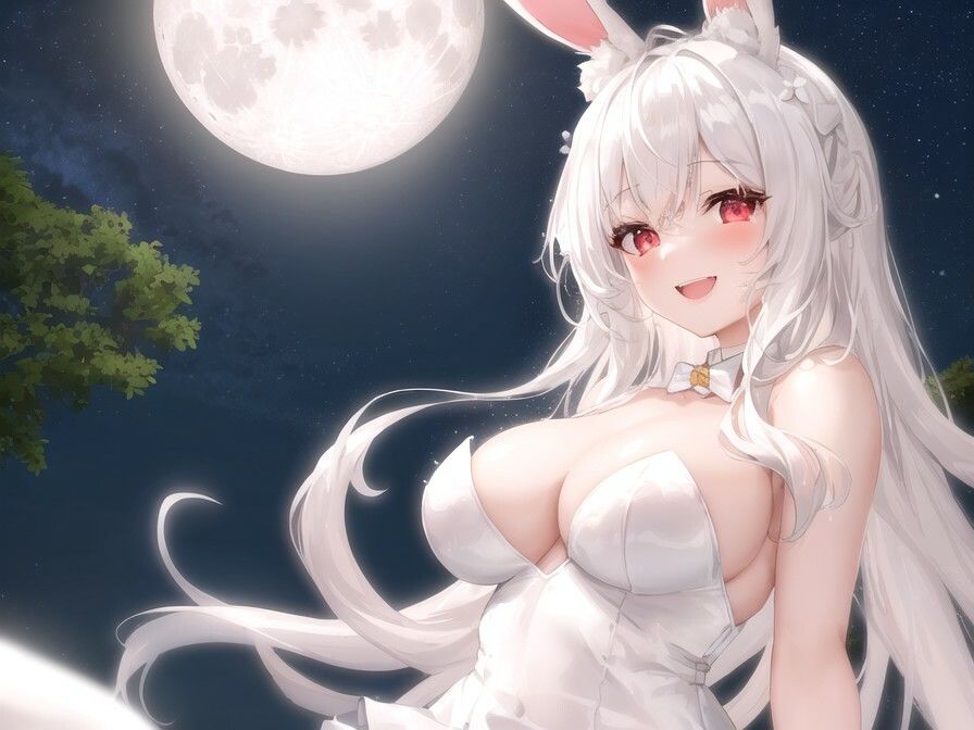 【無料エロ漫画】【KU100】爆乳バニーは故郷の月を離れてオレの股間のお月見だんご(精子入り)をしゃぶっている【バイノーラル/ファンタジー/中出し】(巨乳大好き屋) d_686510