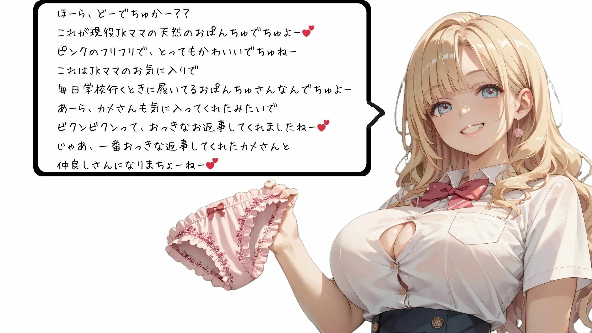 デカ乳現役JKの天然パンティーに童貞特濃ミルクでクロッチマーキング! 画像4